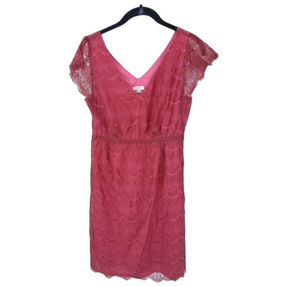 FOSSIL XS Penny Lace Overlay Mini Dress Wine Red Femine Romantic - Picture 3 of 13